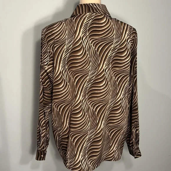 Vintage Yves St Clair artsy swirl long sleeved blouse Size 16 - Picture 5 of 6
